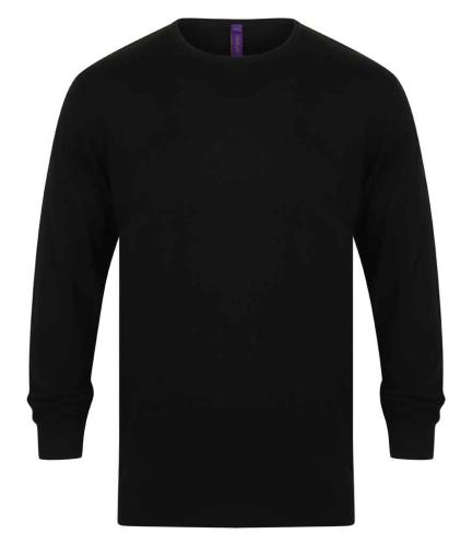 Henbury Crew Neck Sweater - Black - 3XL